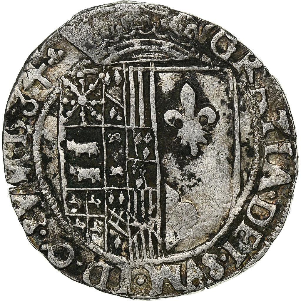 Kingdom of Navarre, Henri II de Béarn, Franc, 1584, Saint-Palais, Plata, BC+