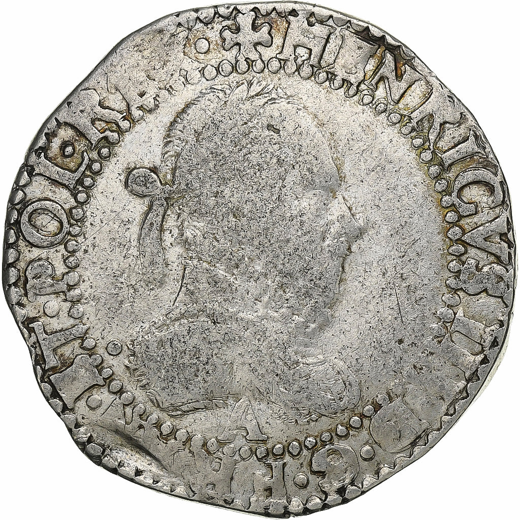Francia, Henri III, 1/2 franc au col gaufré, 1587, Paris, Argento, MB