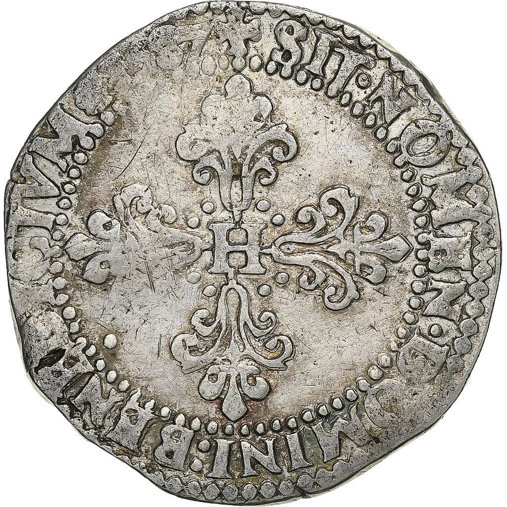 Francia, Henri III, 1/2 franc au col gaufré, 1587, Paris, Argento, MB