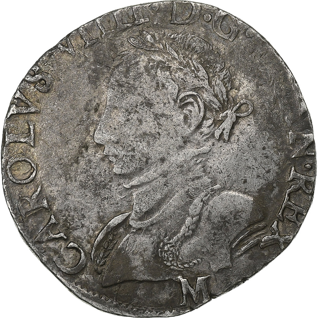France, Charles IX, Teston aux 2 C couronnés, 1574, Toulouse, Silver