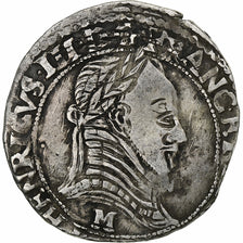 France, Henri III, 1/2 Franc, 1589-1598, Saint-Lizier, Silver, VF(20-25)
