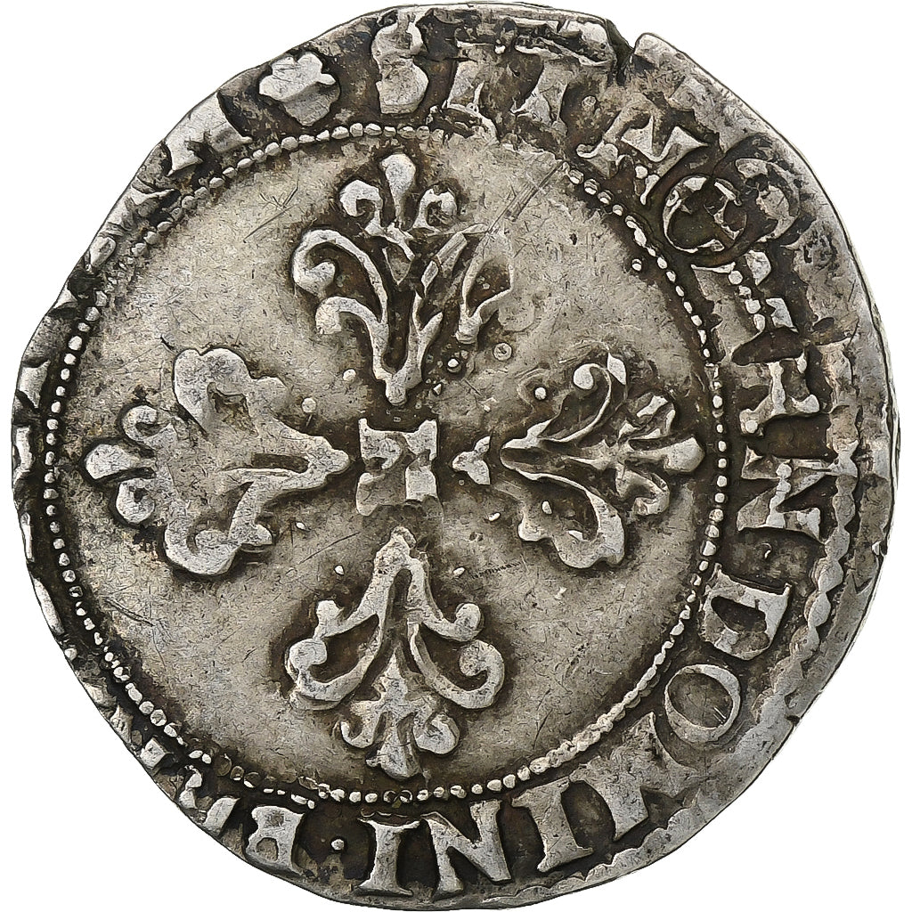 France, Henri III, 1/2 Franc, 1589-1598, Saint-Lizier, Silver, VF(20-25)