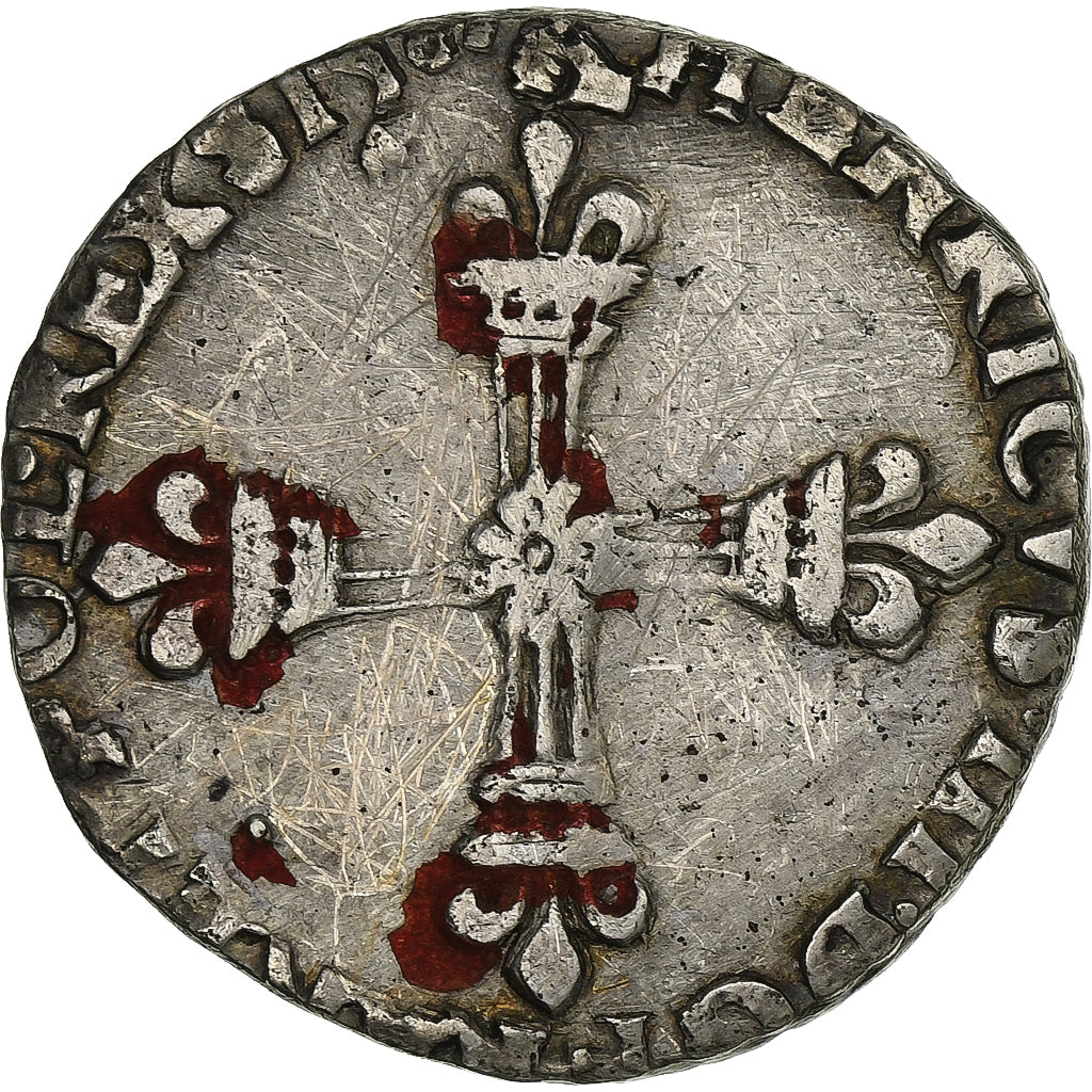 France, Henri III, 1/4 Ecu, 1587, Toulouse, Argent, TB, Gadoury:494