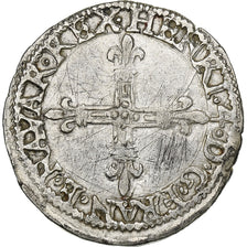 France, Henri IV, 1/8 écu de Navarre, 1591, Saint-Palais, Rare, Silver