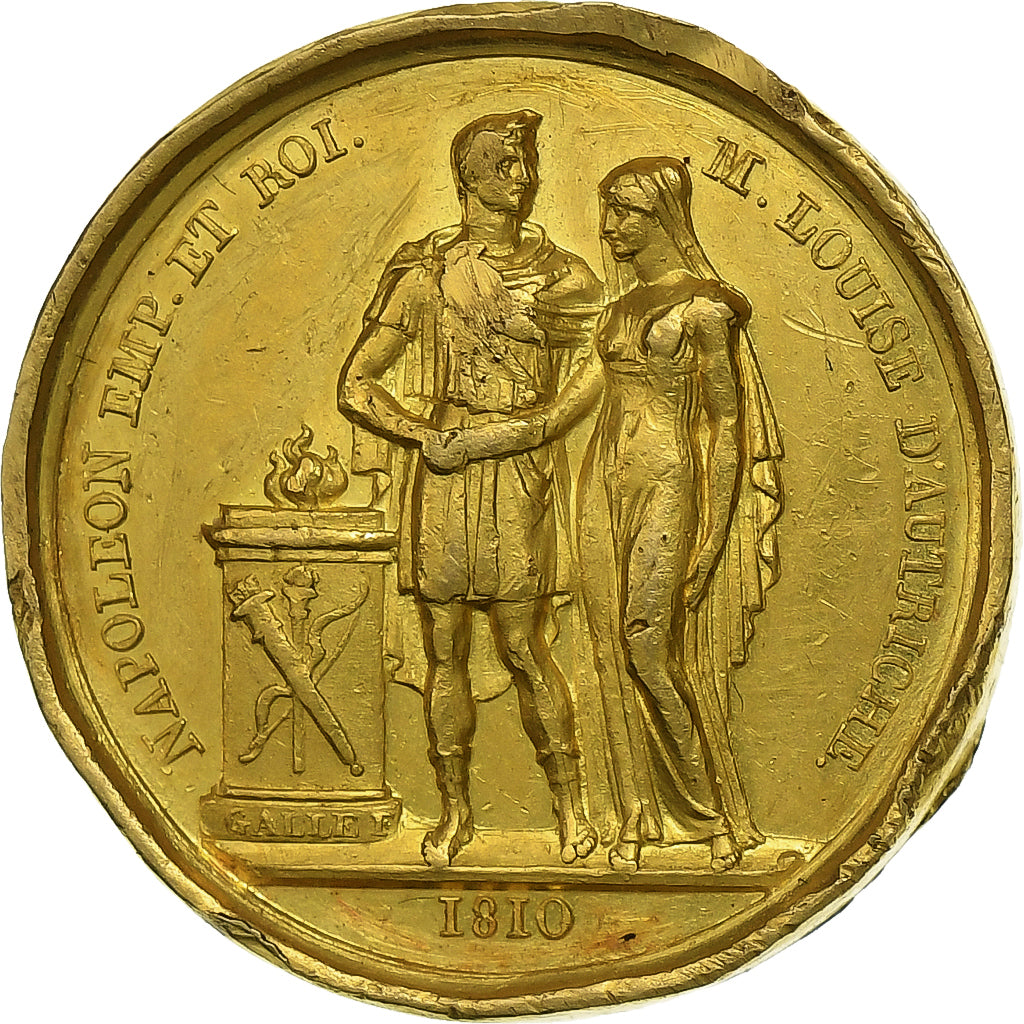 France, Quinaire, Mariage de Napoléon Ier et Marie-Louise, 1810, Or, TTB+