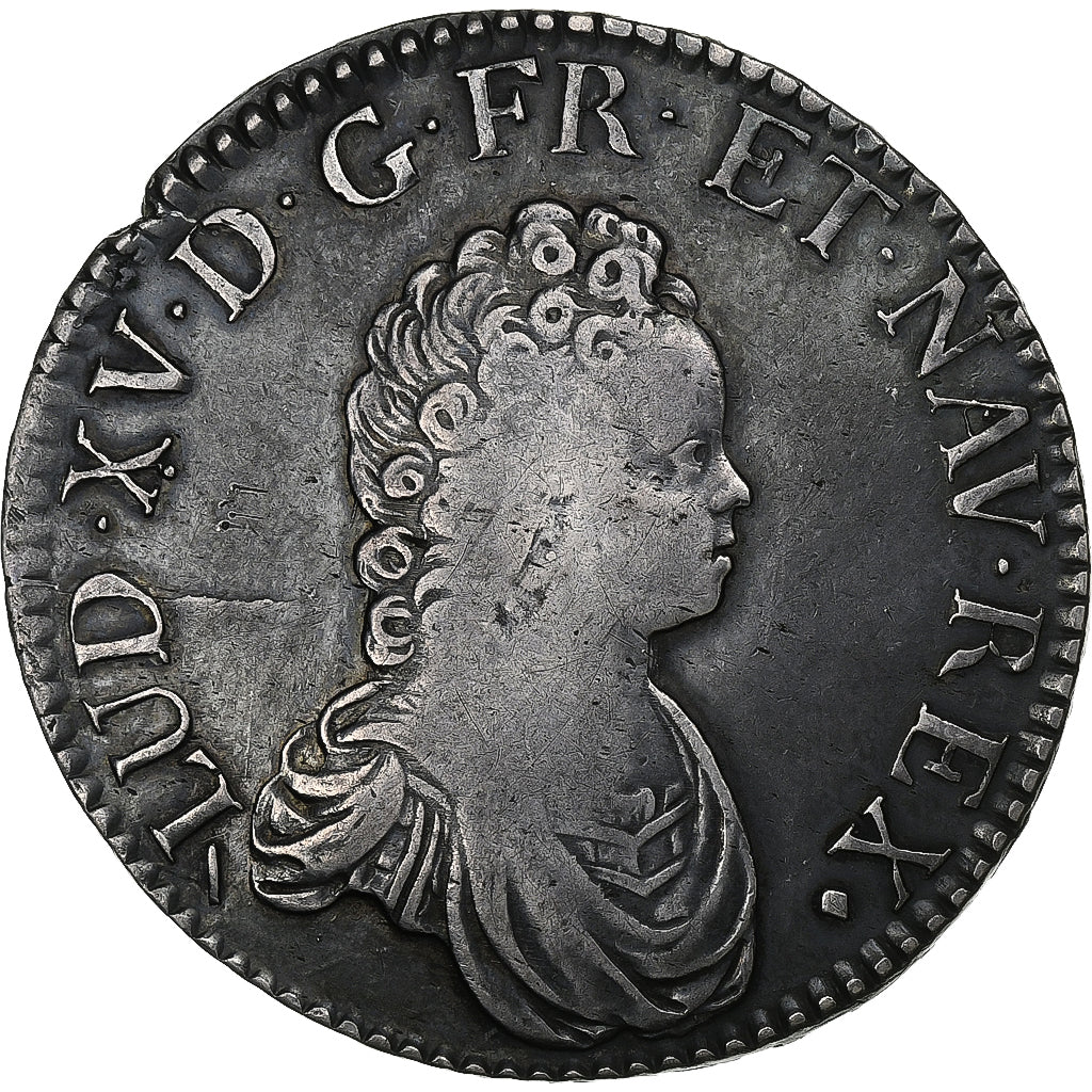 Francia, Louis XV, Ecu Vertugadin, 1717, Lille, Argento, BB, Gadoury:317
