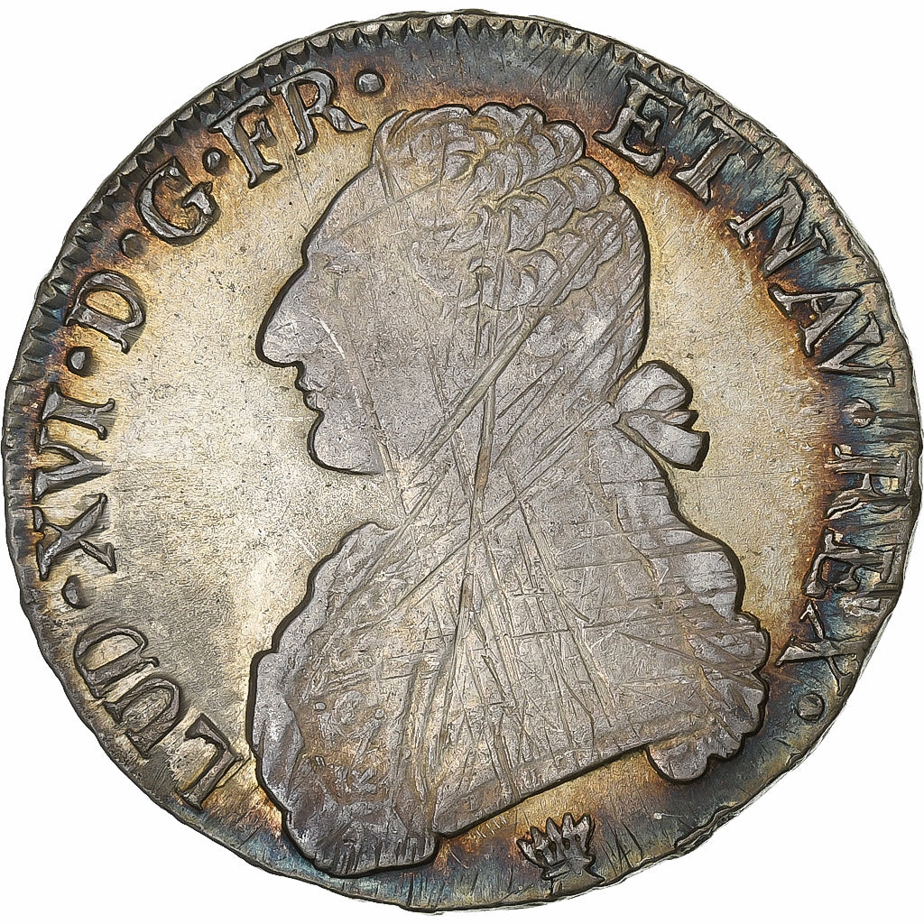 Francia, Louis XVI, Ecu aux branches d'olivier, 1784, Limoges, Plata, BC+