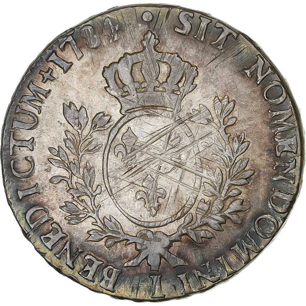 Francia, Louis XVI, Ecu aux branches d'olivier, 1784, Limoges, Plata, BC+