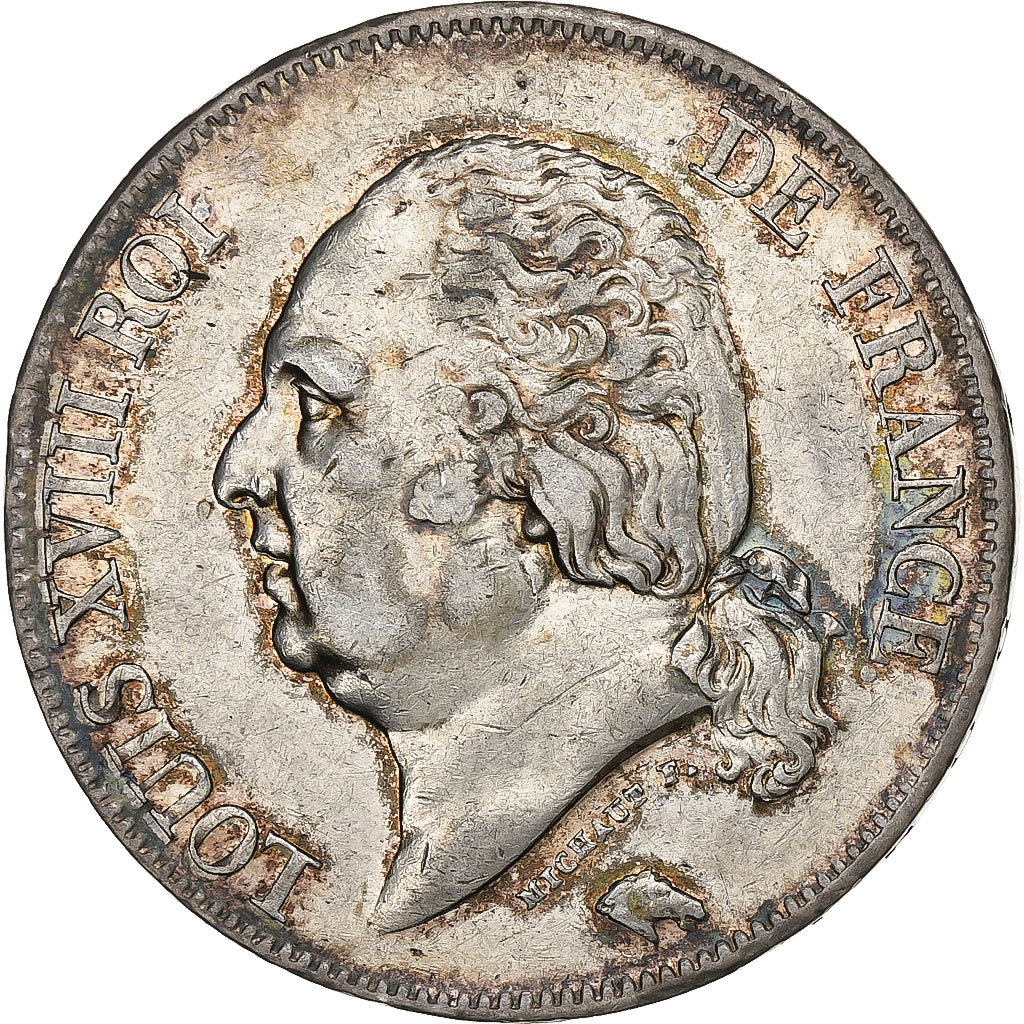 Frankreich, Louis XVIII, 5 Francs, 1824, Lille, Silber, S, Gadoury:614