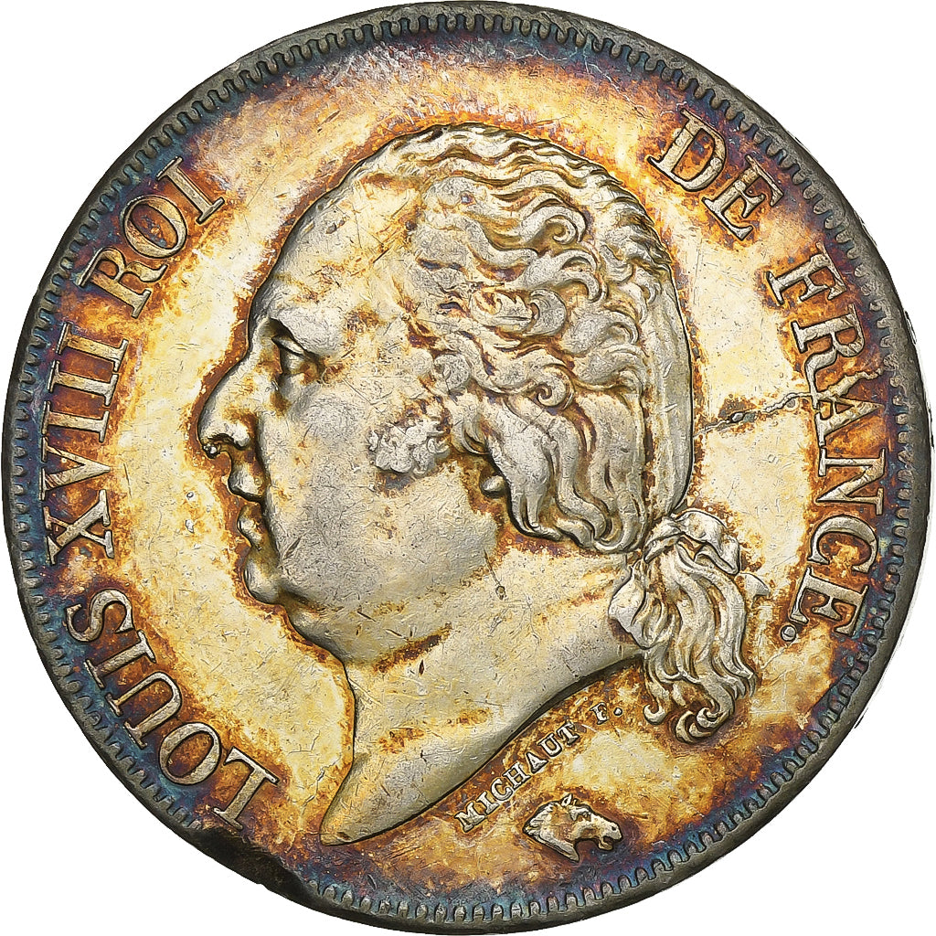 Frankreich, Louis XVIII, 5 Francs, 1824, Lille, Silber, S, Gadoury:614