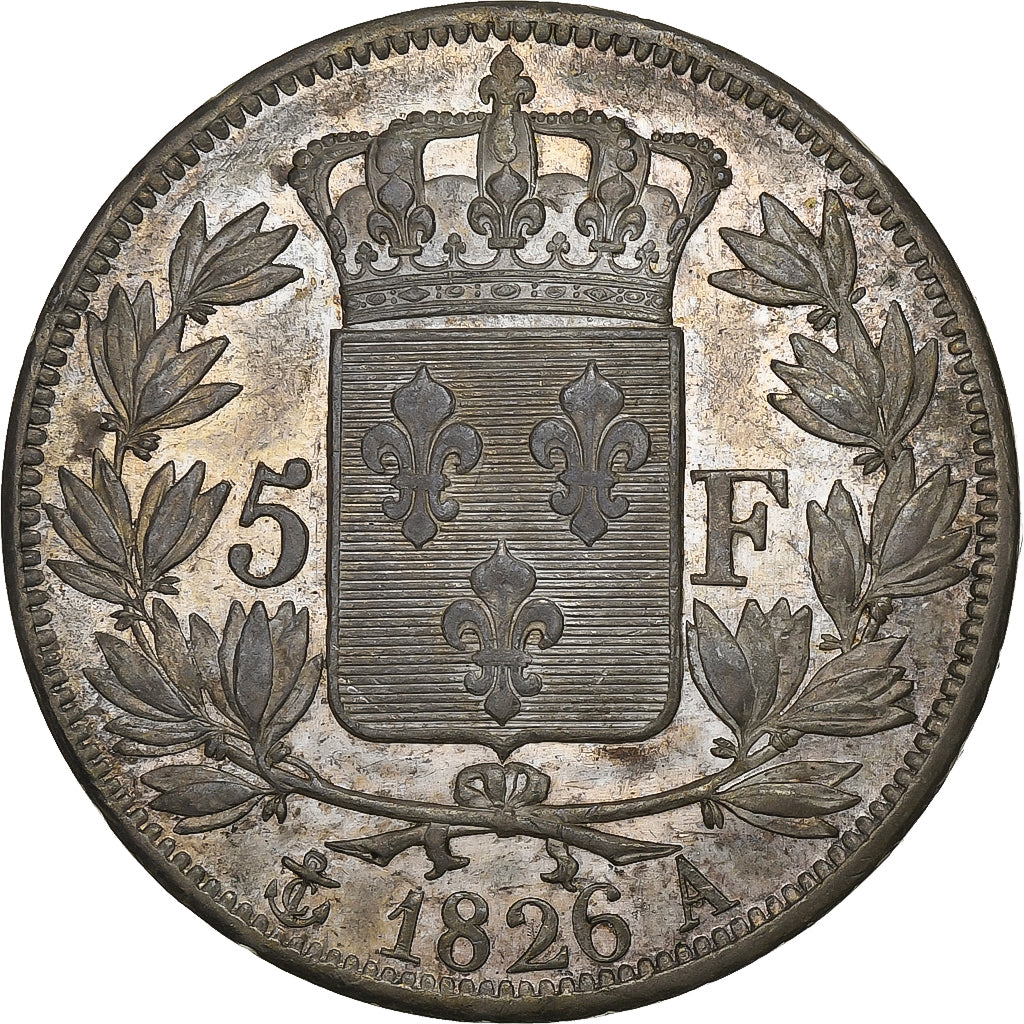 Frankreich, Charles X, 5 Francs, 1826, Paris, Silber, SS, Gadoury:643