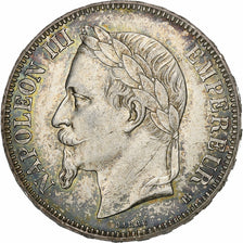 Francja, Napoleon III, 5 Francs, 1867, Strasbourg, Srebro, EF(40-45)