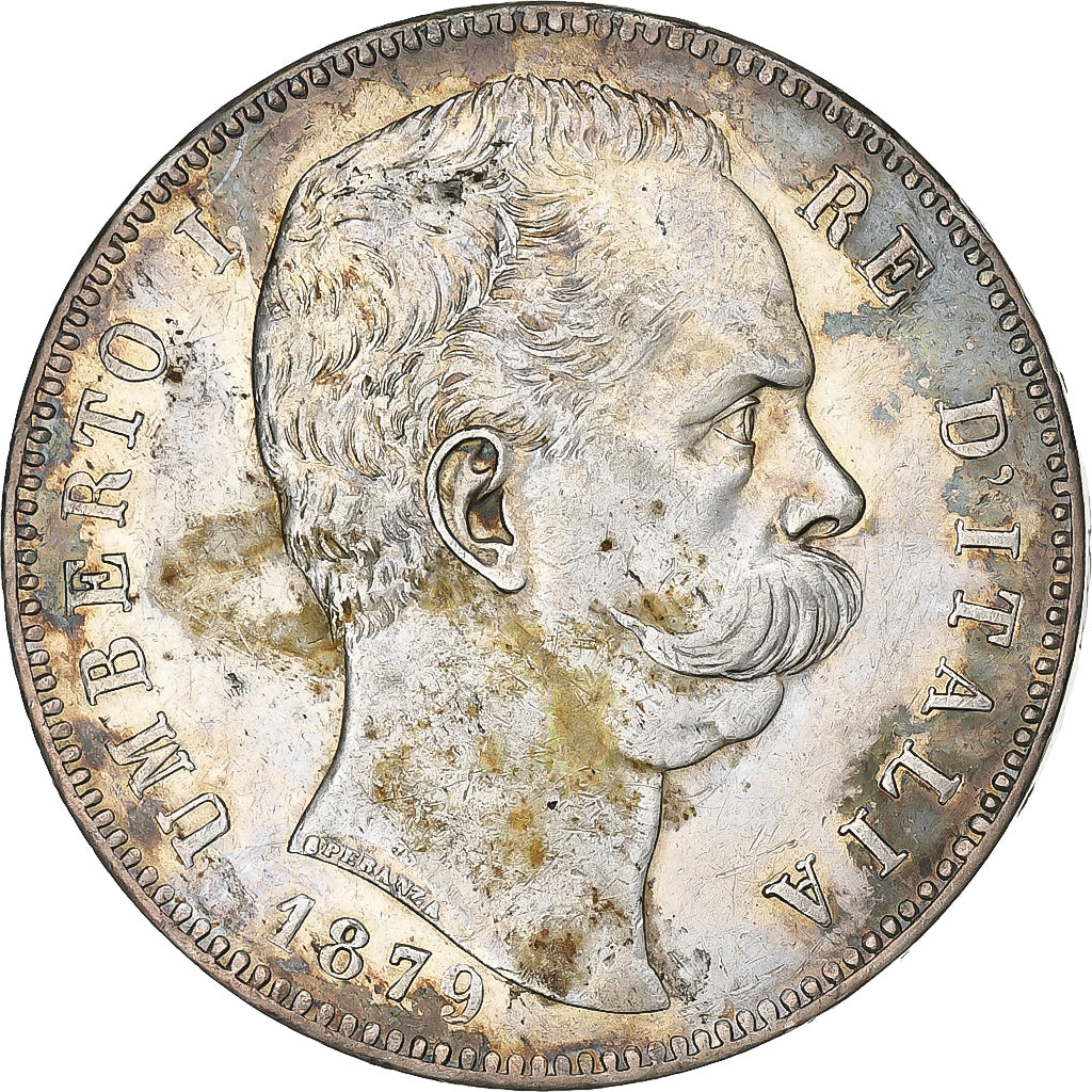 France, Umberto I, 5 Lire, 1879, Rome, Silver, AU(50-53), KM:20