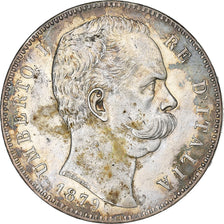 France, Umberto I, 5 Lire, 1879, Rome, Silver, AU(50-53), KM:20