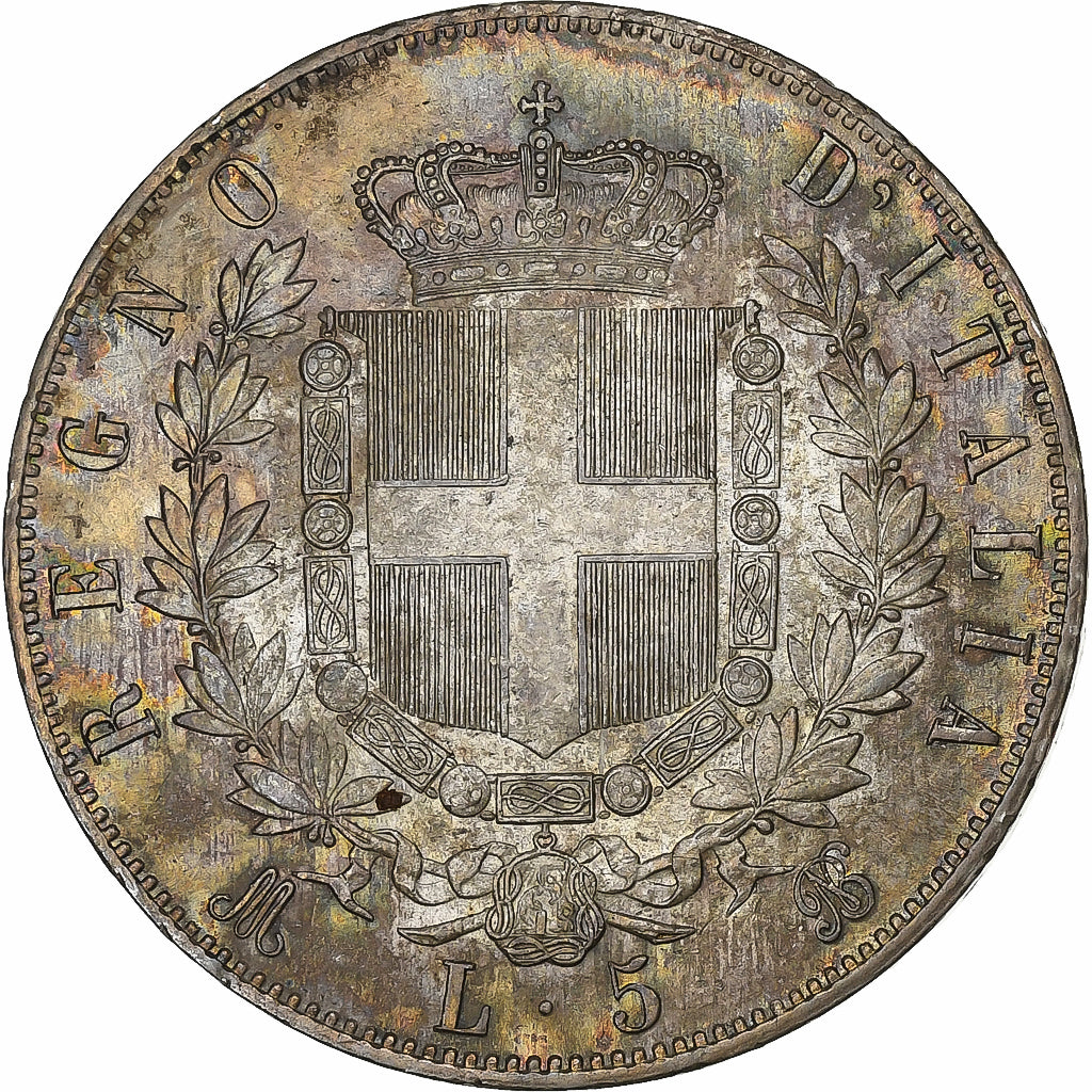 France, Victor-Emmanuel II, 5 Lire, 1870, Milan, Argent, TTB, KM:8.3