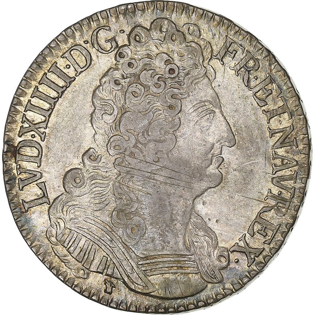 Frankrijk, Louis XIV, 1/2 Ecu aux trois couronnes, 1709, Lyon, Zilver, FR+