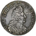 Francia, Louis XIV, 1/2 Ecu aux palmes, 1693, Nantes, reformed, Plata, MBC