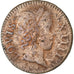 Francia, Louis XIV, Denier Tournois, 1648, Paris, Cobre, BC+, Gadoury:70