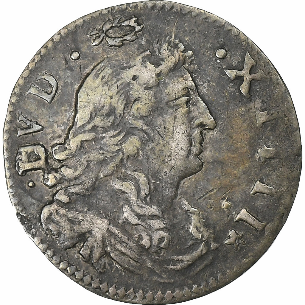 Francia, Louis XIV, 2 Sols des Traitants, 1677, Paris, Argento, BB, Gadoury:97