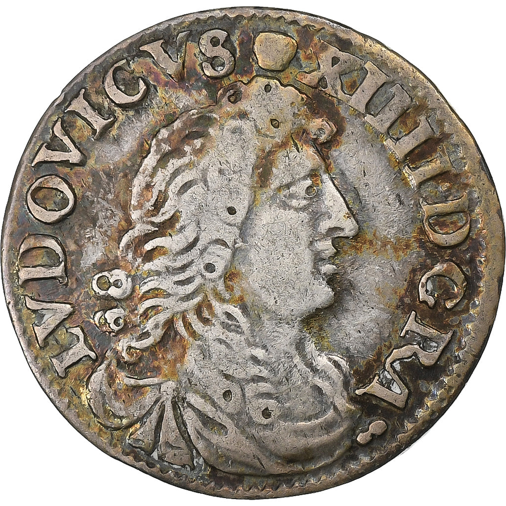 France, Louis XIV, 4 Sols des Traitants, 1677, Vimy, Silver, VF(30-35)