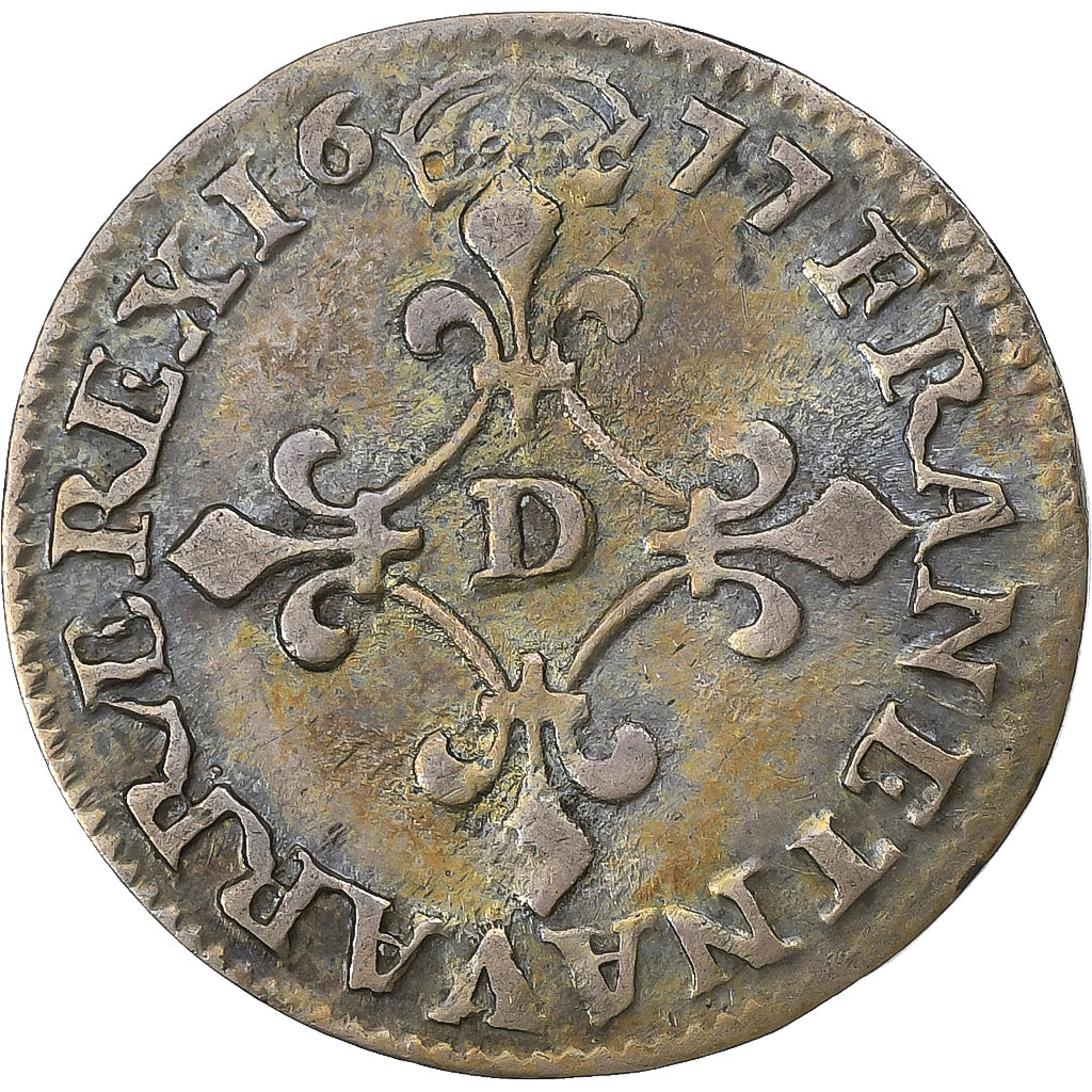 France, Louis XIV, 4 Sols des Traitants, 1677, Vimy, Silver, VF(30-35)