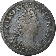 Frankreich, Louis XIV, 5 Sols aux insignes, 1704, Strasbourg, Silber, S+