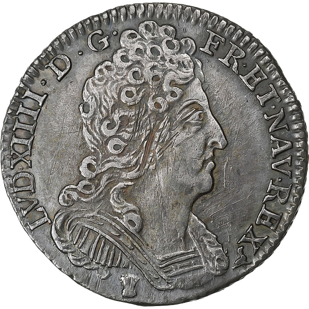 France, Louis XIV, 1/10 Écu aux 3 couronnes, 1712, Rennes, Argent, TTB+