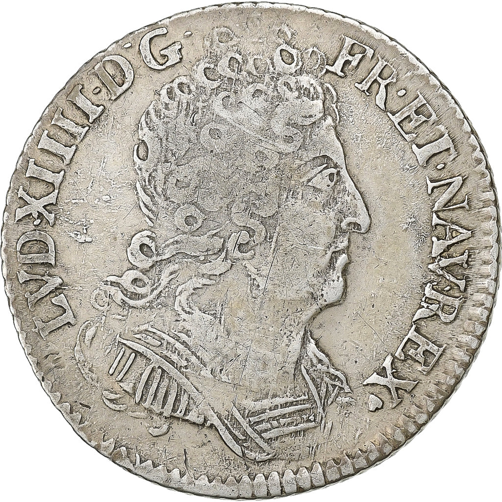 Francia, Louis XIV, 1/10 Écu aux 3 couronnes, 1712, Poitiers, Argento, MB+