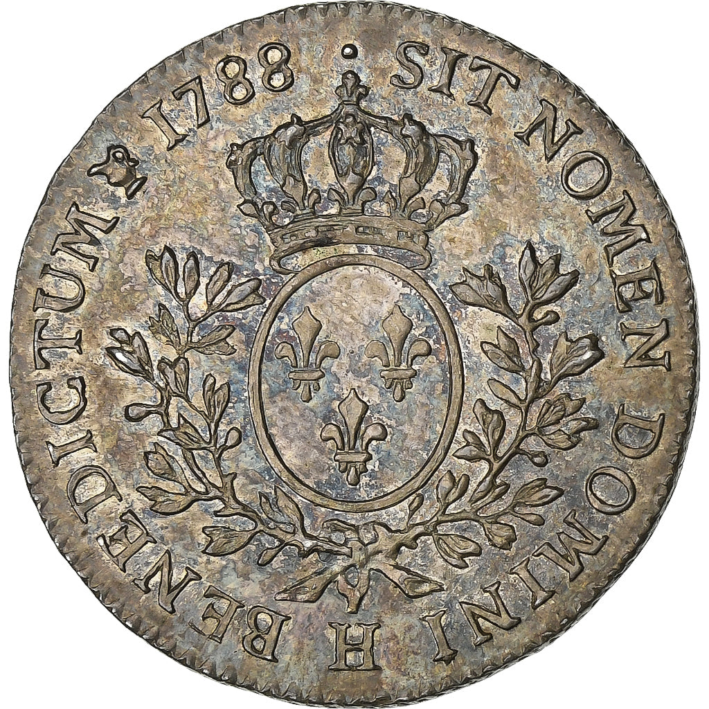 Francia, Louis XVI, 1/5 Écu aux branches d'olivier, 1788, La Rochelle, Plata