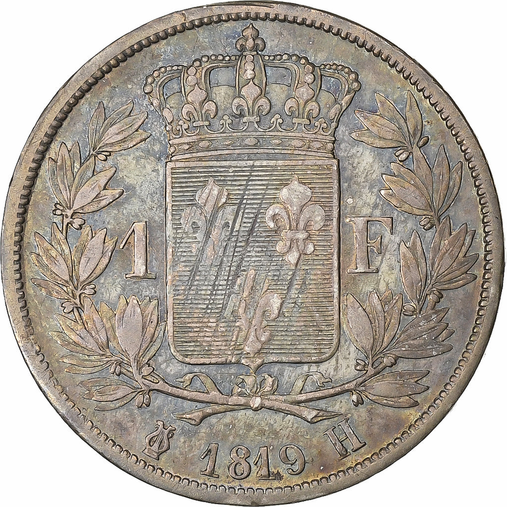 France, Louis XVIII, 1 Franc, 1819, La Rochelle, Argent, TB+, Gadoury:449