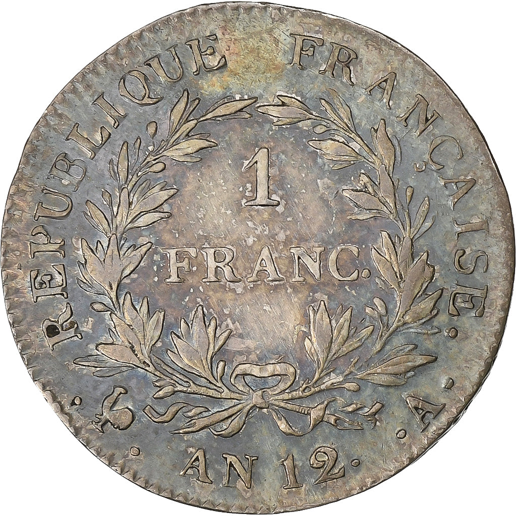Francja, Napoleon I, 1 Franc, An 12, Paris, Srebro, EF(40-45), Gadoury:443