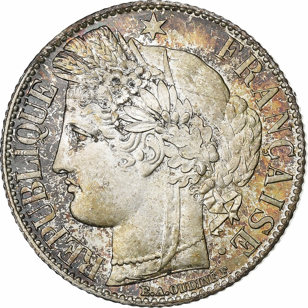 France, 1 Franc, Cérès, 1887, Paris, Silver, AU(50-53), Gadoury:465a
