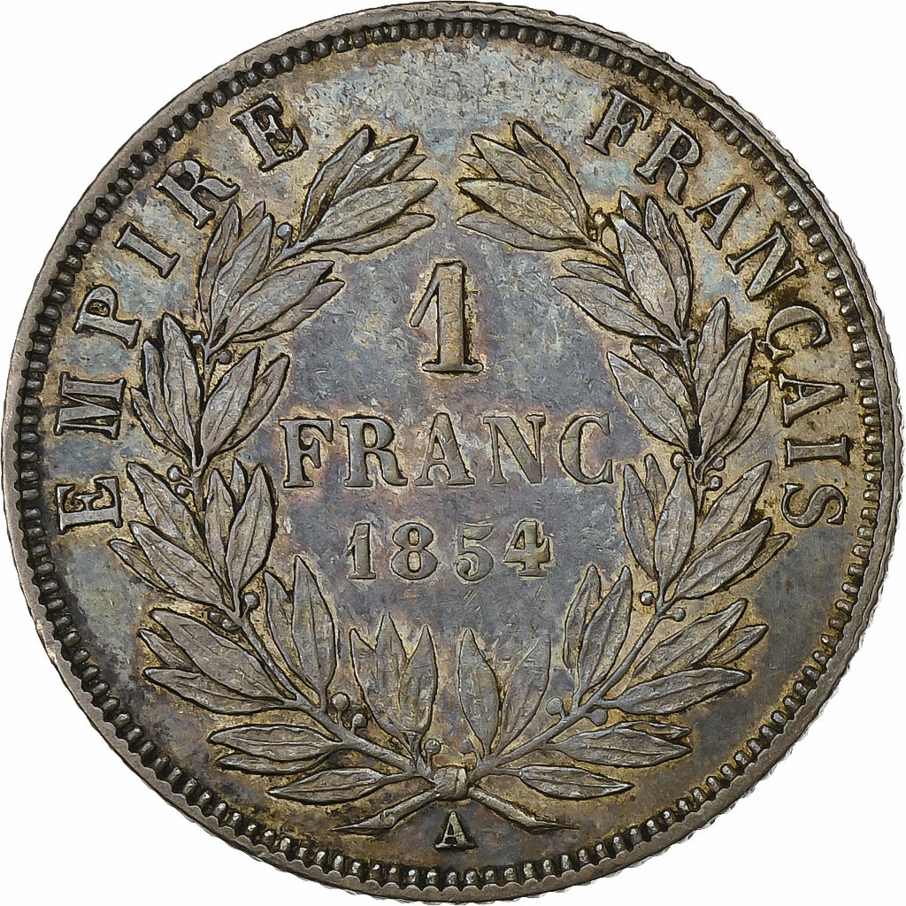 Frankreich, Napoleon III, 1 Franc, 1854, Paris, Silber, VZ, Gadoury:460