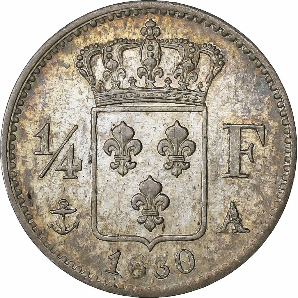 Frankreich, Charles X, 1/4 Franc, 1830, Paris, Silber, SS+, Gadoury:353