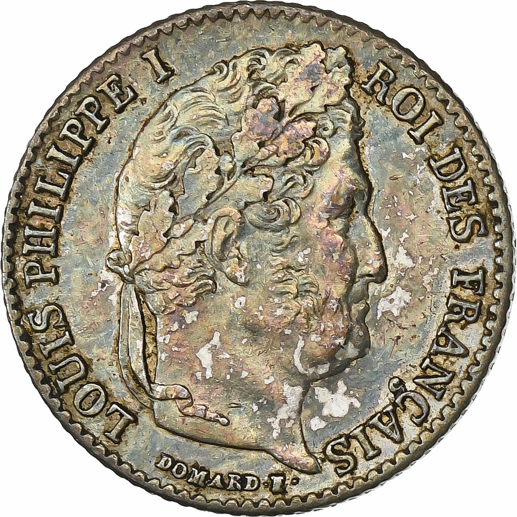 França, Louis Philippe I, 1/4 Franc, 1836, Paris, Prata, AU(50-53), Gadoury:355