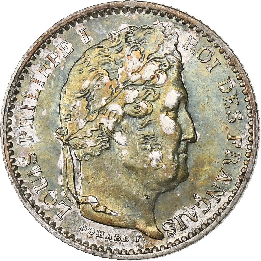 França, Louis Philippe I, 25 Centimes, 1845, Rouen, Prata, AU(50-53)