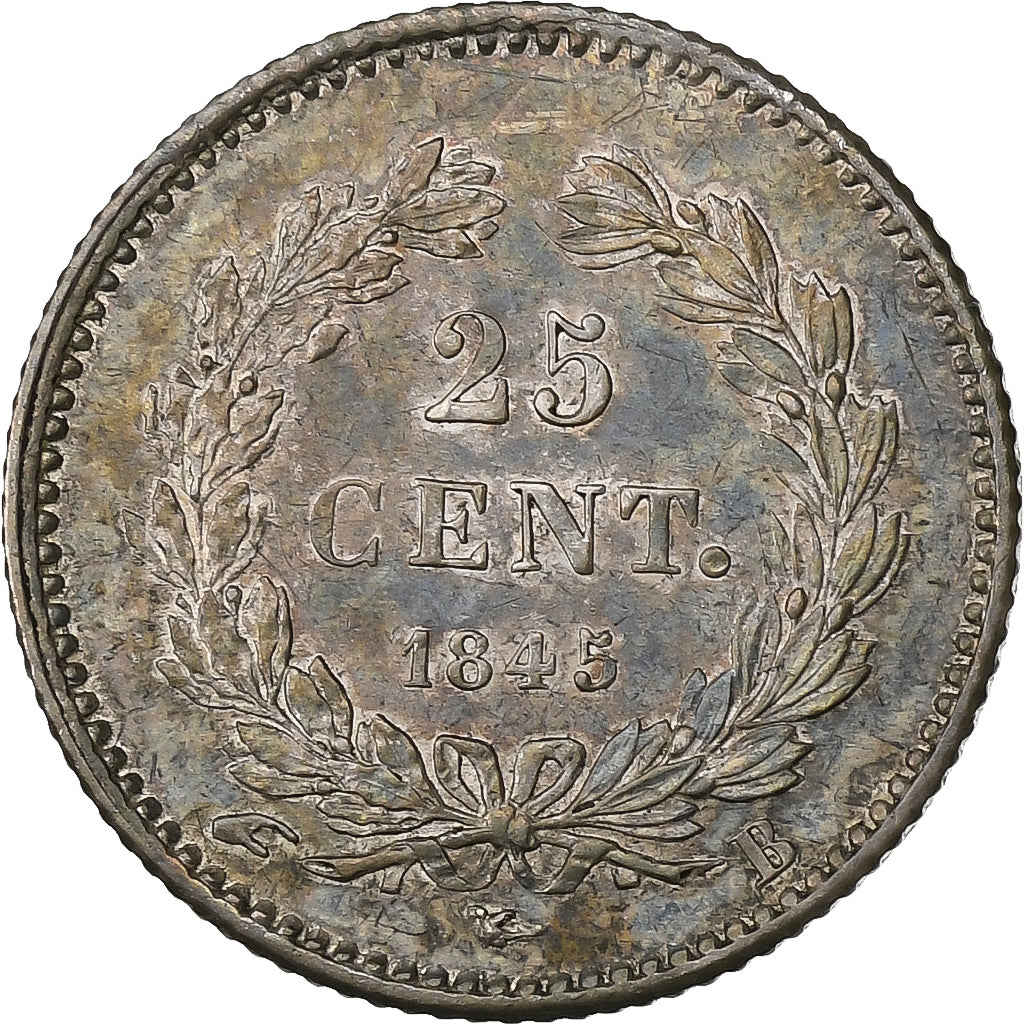 França, Louis Philippe I, 25 Centimes, 1845, Rouen, Prata, AU(50-53)