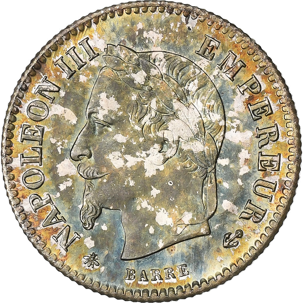 France, Napoleon III, 20 Centimes, 1867, Paris, Silver, AU(50-53), Gadoury:309
