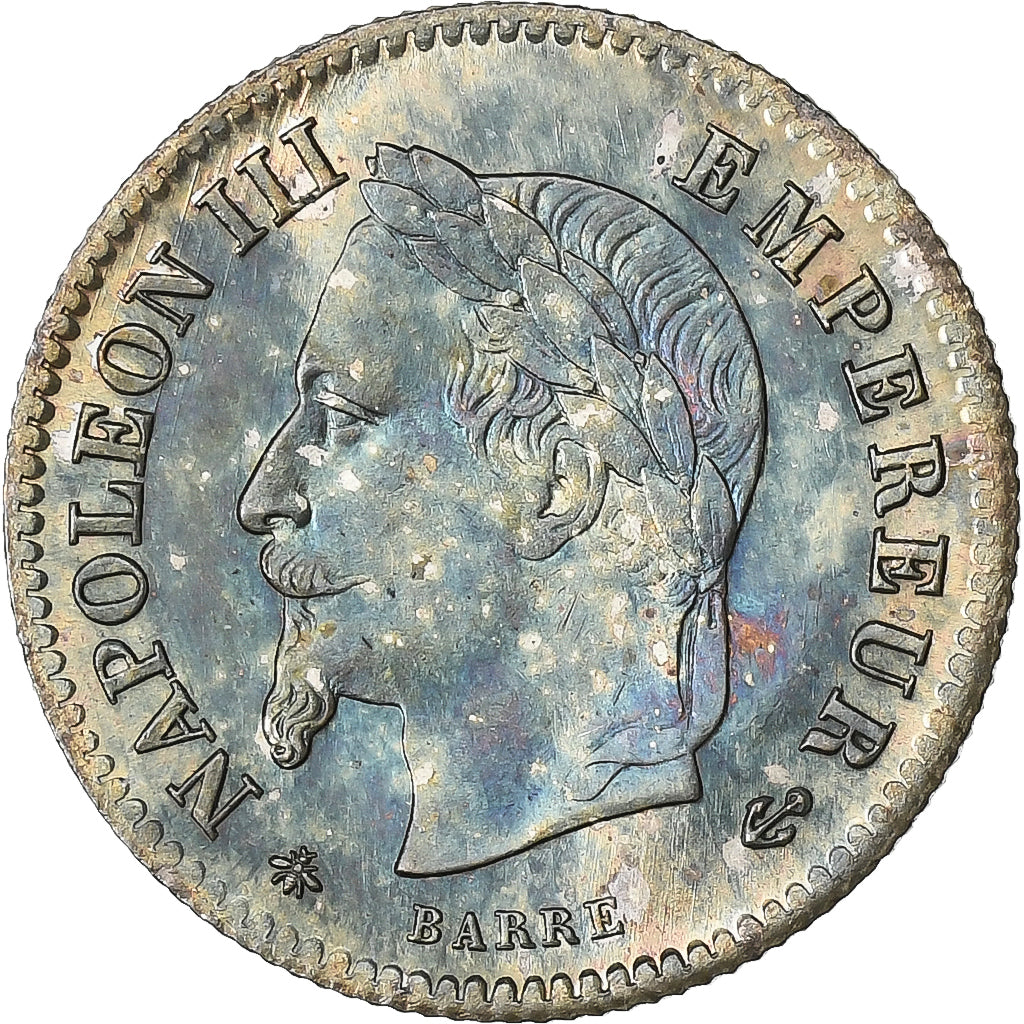 Frankrijk, Napoleon III, 20 Centimes, 1867, Paris, Zilver, ZF+, Gadoury:309