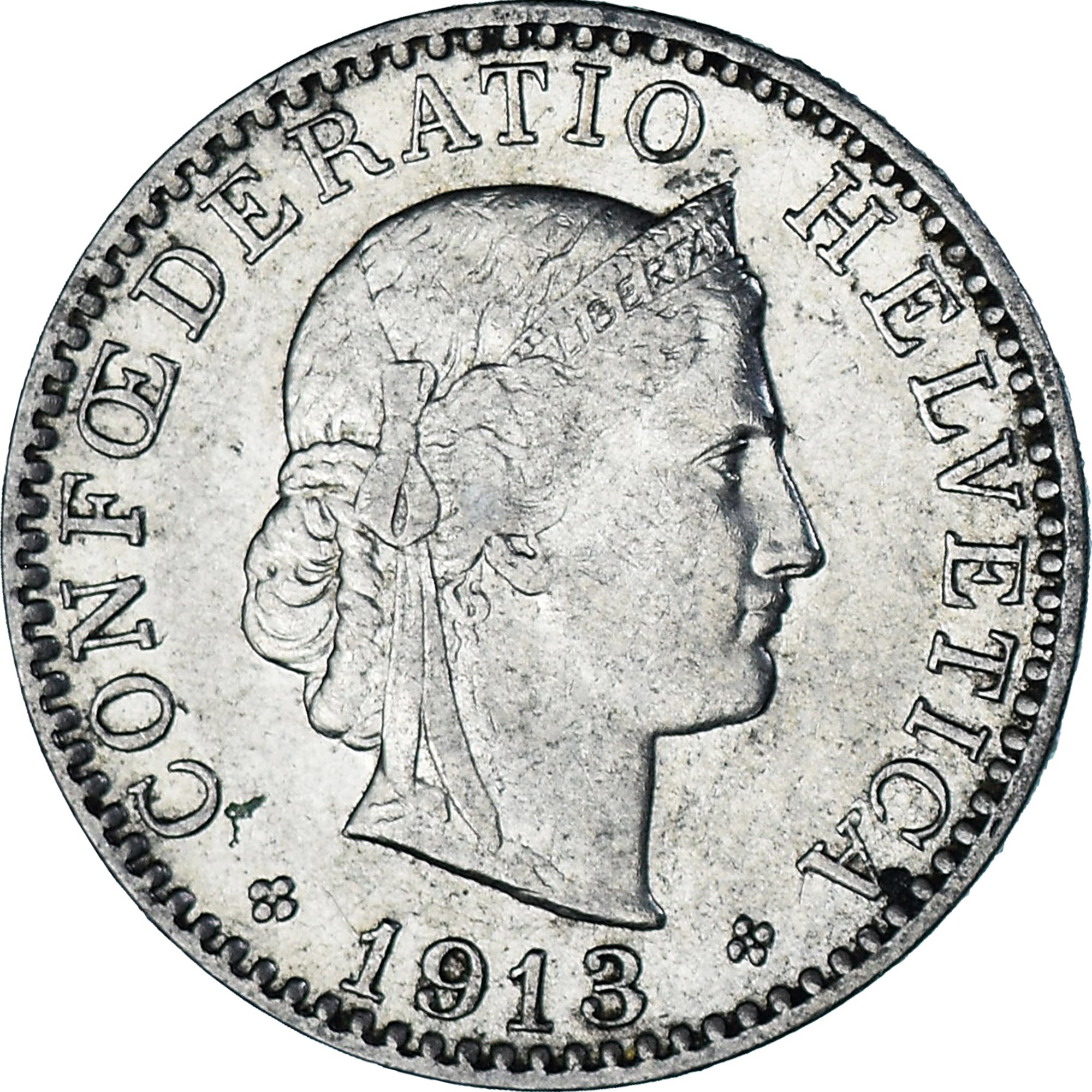 Switzerland, 20 Rappen, 1913