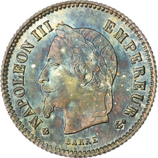 France, Napoléon III, 20 Centimes, 1867, Strasbourg, Argent, TTB+, Gadoury:309