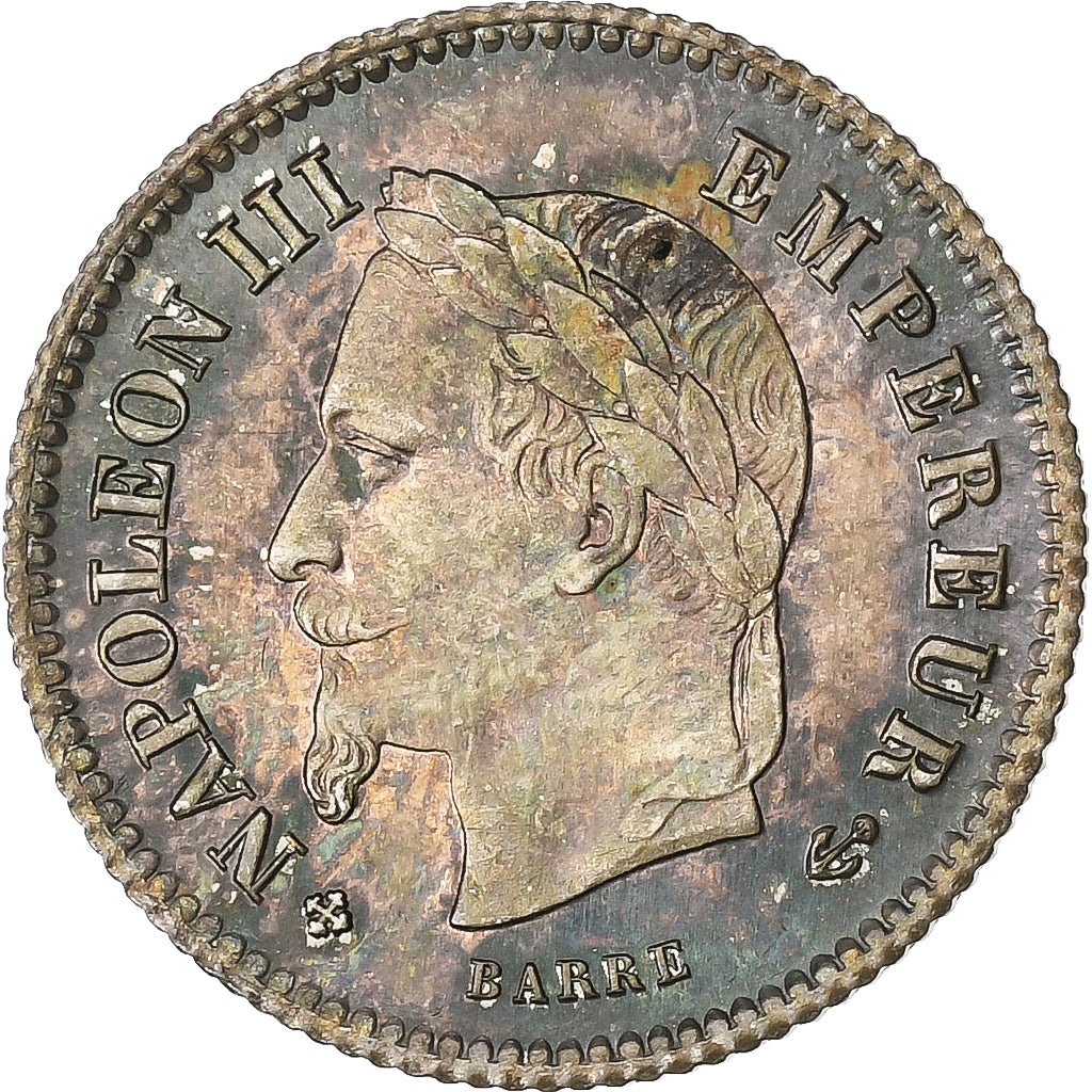 France, Napoleon III, 20 Centimes, 1867, Strasbourg, Silver, EF(40-45)