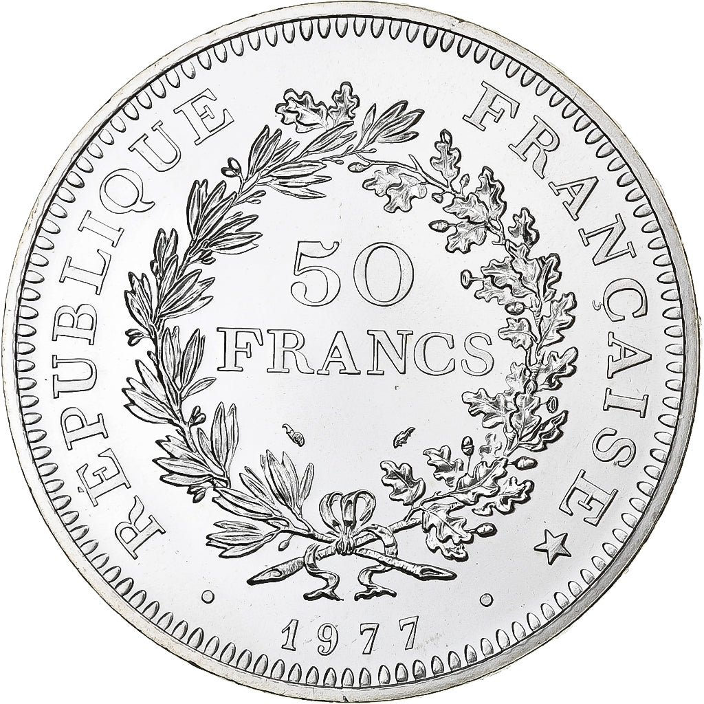 France, 50 Francs, Hercule, 1977, MDP, série FDC, Silver, MS(65-70)