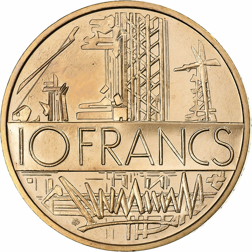 Frankrijk, 10 Francs, Mathieu, 1977, MDP, série FDC, Cupro-aluminium-nickel