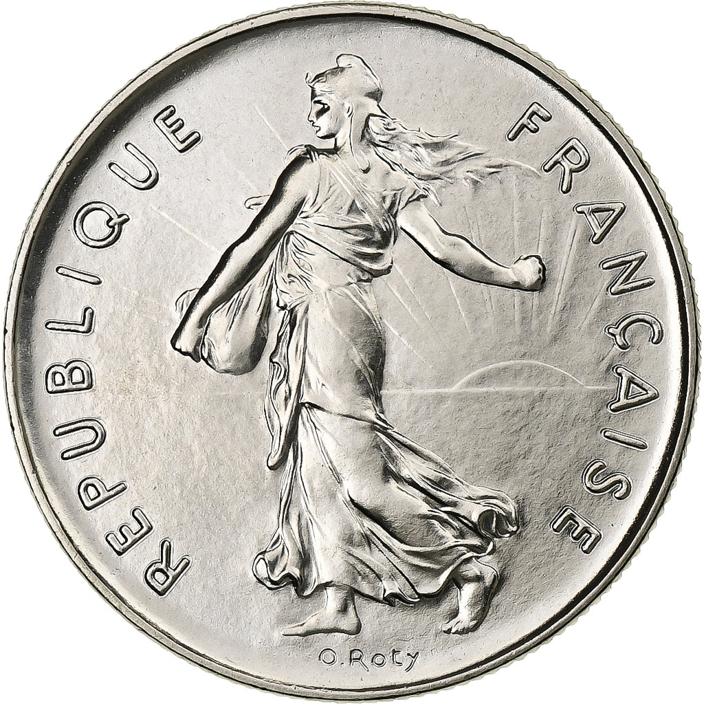 Frankreich, 5 Francs, Semeuse, 1977, MDP, série FDC, Cupronickel, STGL