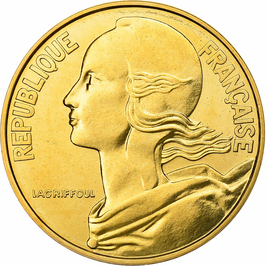 Francja, 20 Centimes, Marianne, 1977, MDP, série FDC, Brąz-Aluminium