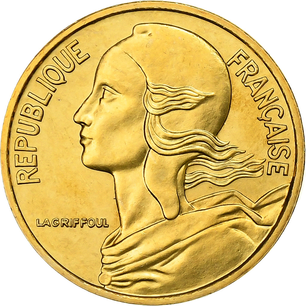 França, 5 Centimes, Marianne, 1977, MDP, série FDC, Bronze-Alumínio