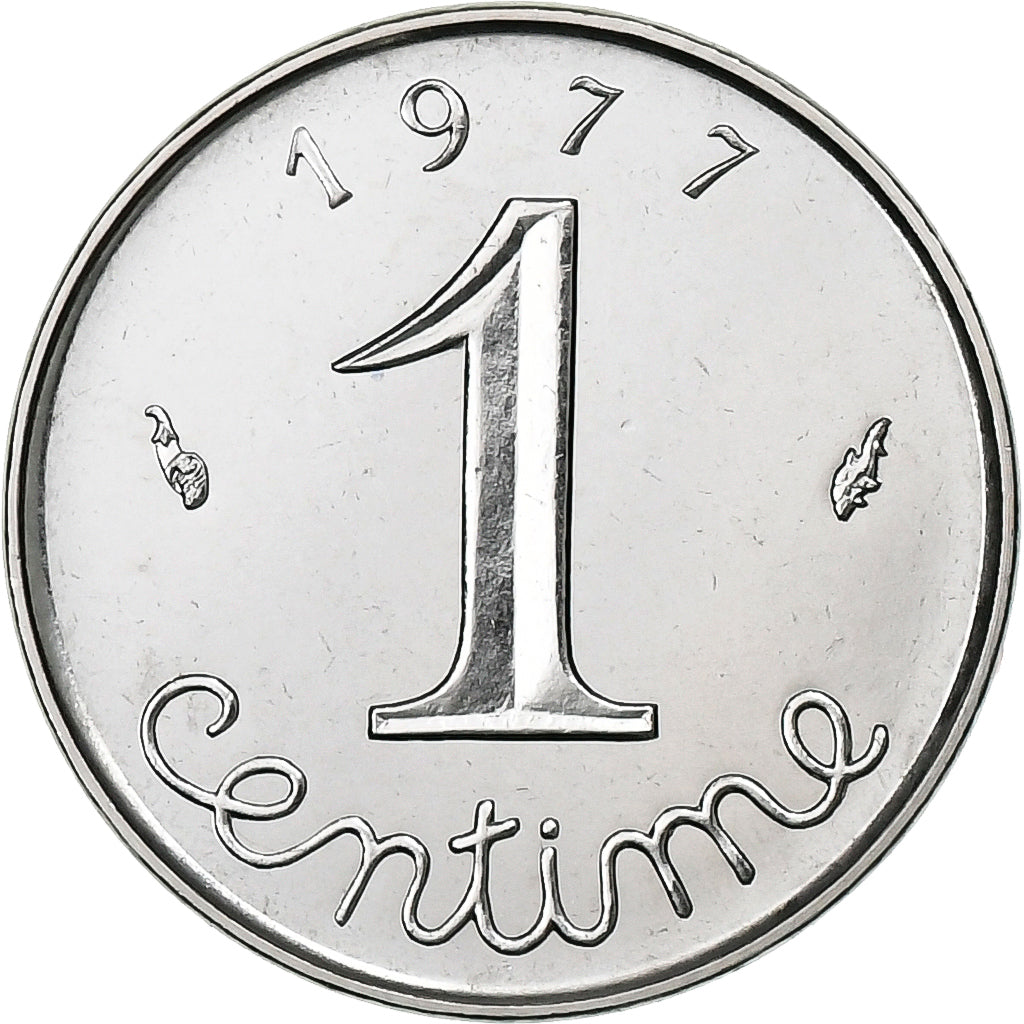 Frankrijk, 1 Centime, Épi, 1977, MDP, série FDC, Stainless Steel, FDC