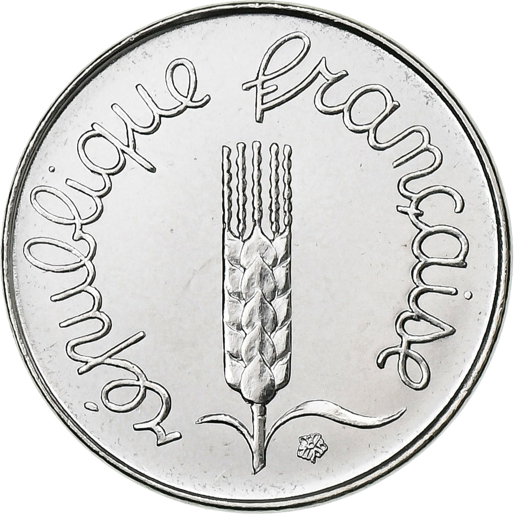 Francja, 1 Centime, Épi, 1977, MDP, série FDC, Stal nierdzewna, MS(65-70)