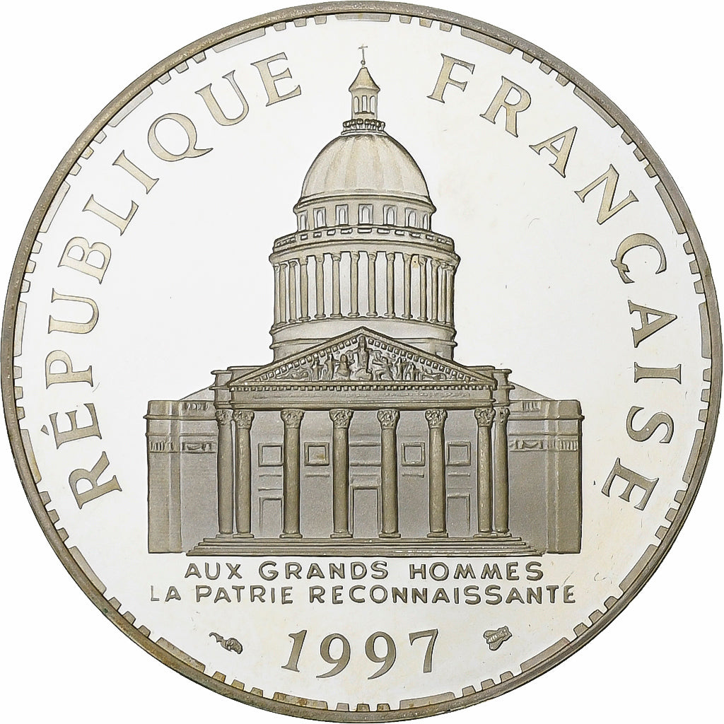 França, 100 Francs, Panthéon, 1997, MDP, Proof, Prata, MS(65-70), Gadoury:898a